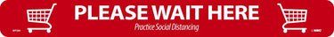 Social Distancing Floor Sign, Please Wait Here, Shopping Cart, 2.25